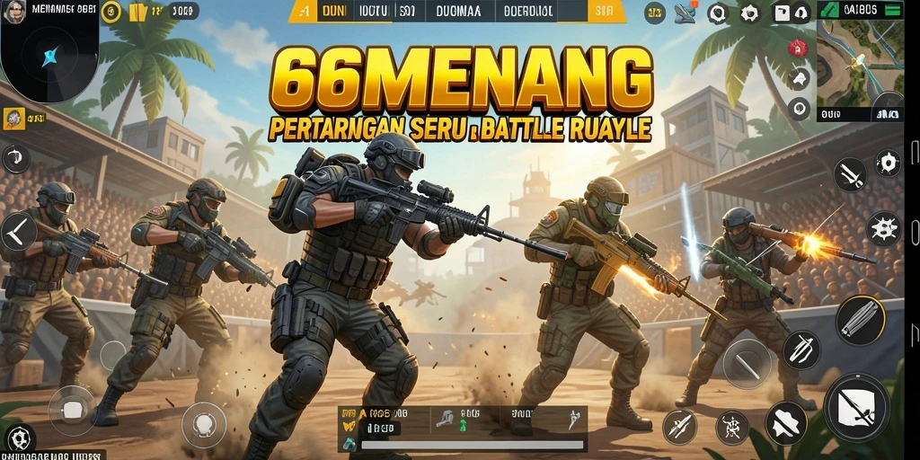 Tampilan seru dalam gameplay <strong>66MENANG</strong> saat bertarung dengan pemain lain.
