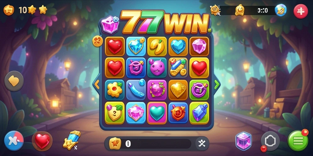 Screenshot gameplay Match-3 yang menegangkan di 777WIN.