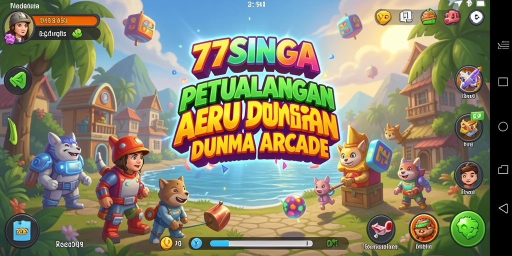 Screenshot gameplay 77SINGA menampilkan aksi seru di arena arcade.