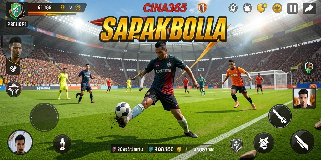 Tampilan gameplay CINA365 yang mendebarkan dan realistis dalam sepak bola.