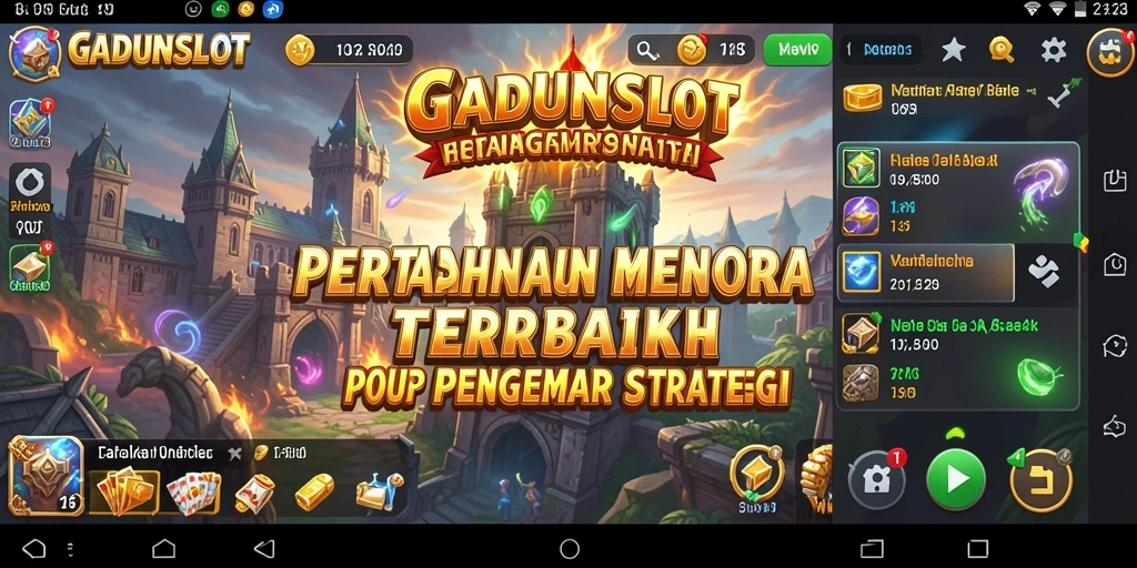 Tampilan gameplay menara pertahanan yang mendebarkan di GADUNSLOT.