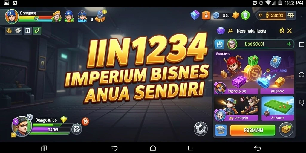 Tampilan gameplay yang menarik dari IN1234 menunjukkan strategi bisnis yang mendalam.