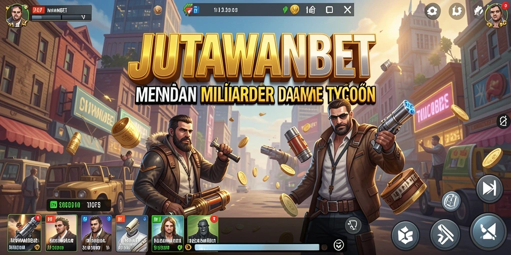 Tampilan gameplay JUTAWANBET menampilkan aktivitas pembangunan bisnis yang menarik.