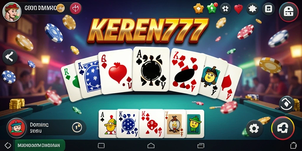 Screenshot gameplay Domino KEREN777 yang menampilkan serunya bermain.