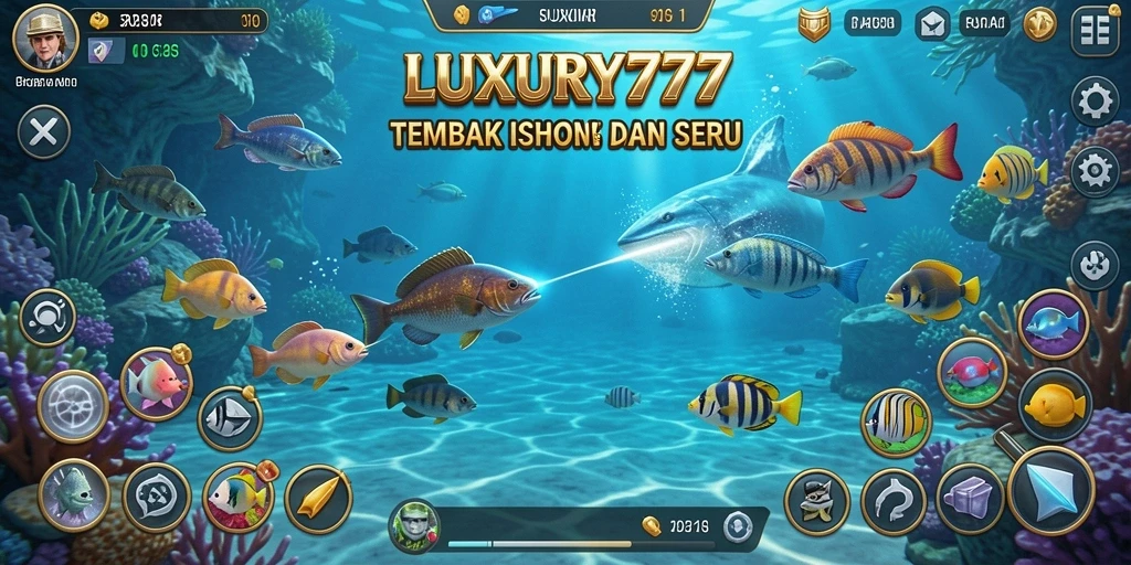 Tampilan gameplay seru LUXURY777 saat menembak ikan.