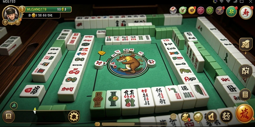 Tampilan permainan yang menawan dalam MUSANG178 dengan elemen Mahjong.
