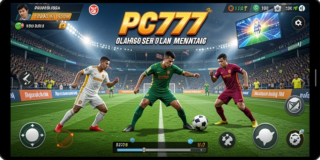 Screenshot utama PC777 menampilkan aksi seru dalam pertandingan olahraga.
