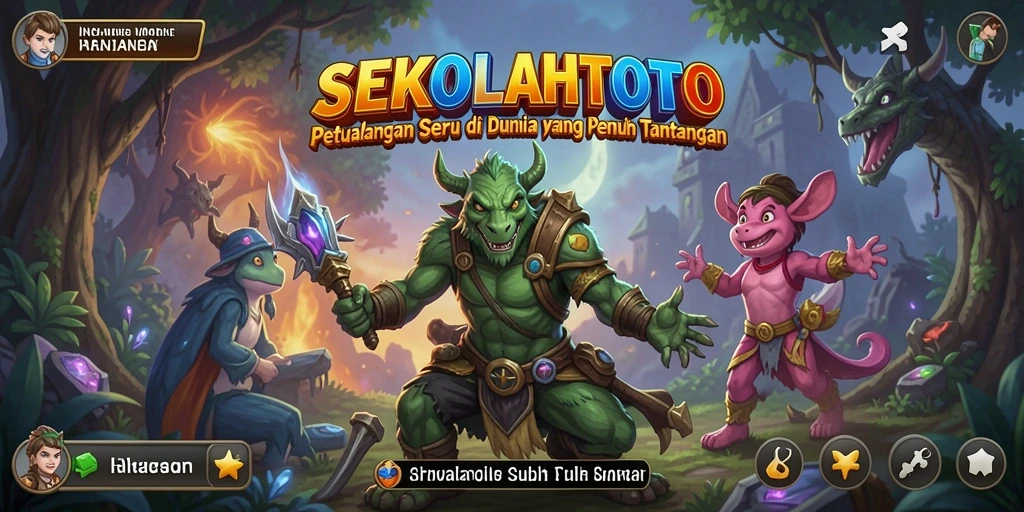 Tampilan menarik dari gameplay petualangan di SEKOLAHTOTO.