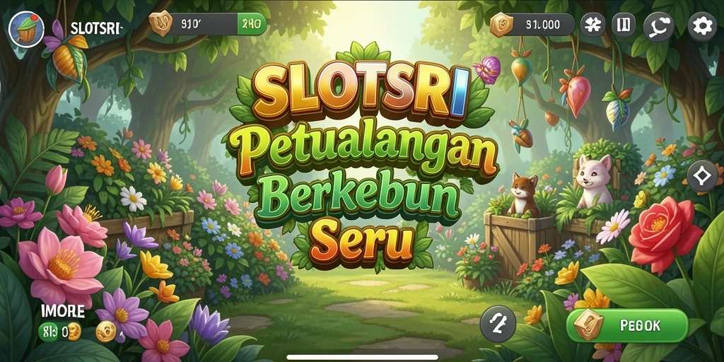Tangkapan layar SLOTSRI menunjukkan pengalaman berkebun yang interaktif dan seru.