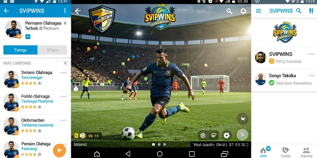 Screenshot gameplay SVIPWINS yang menampilkan aksi pertandingan olahraga.