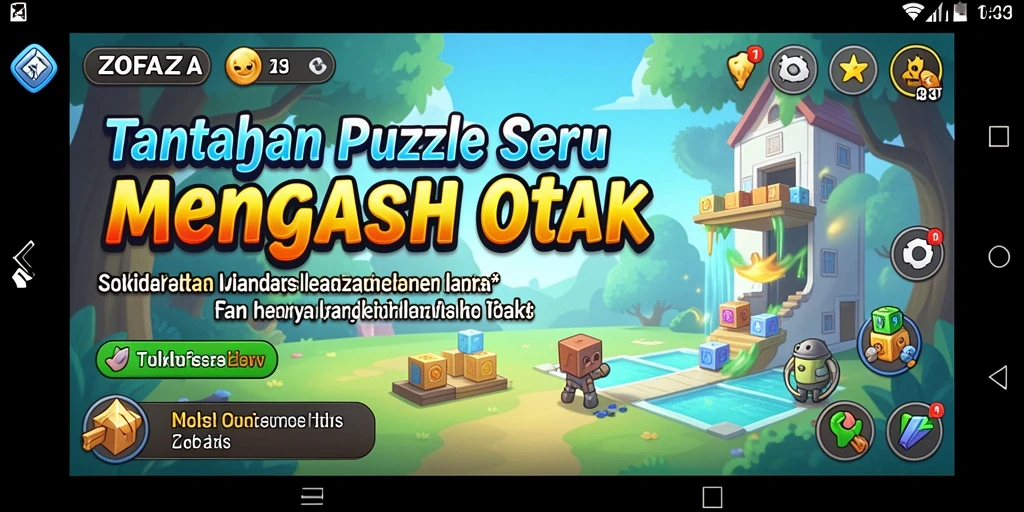 Screenshot gameplay ZOFAZA menampilkan tantangan puzzle yang seru dan menarik.